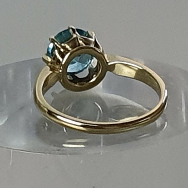 Swiss Blue Topas Ring mit 2.0 Karat, 585er Gold, Größe 54, Gewicht: 3,5g