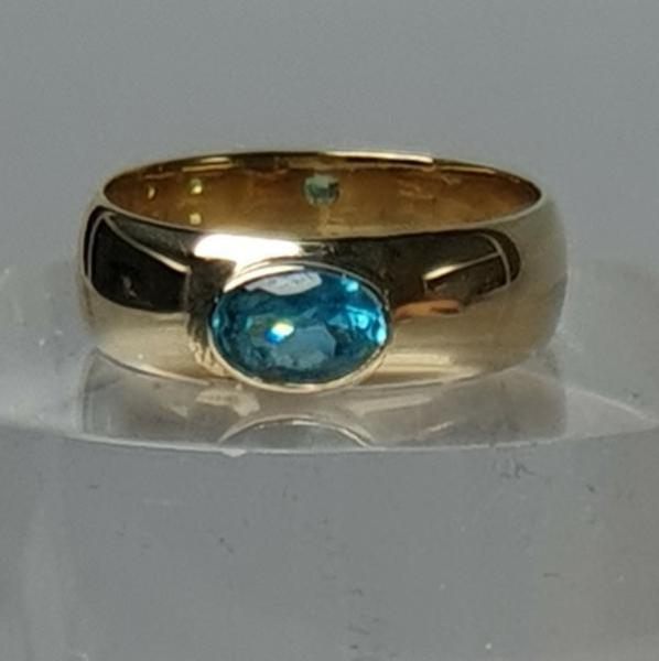 Topas Ring -Swiss Blue- aus 585er Gold, Größe 54, Gewicht: 5,2g