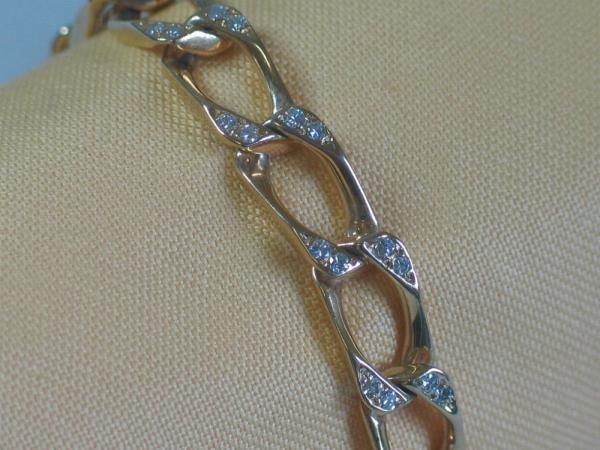 Diamantarmband 1.14 ct. mit 57 Diamanten, 585er Gelbgold, Länge 18,5 cm, Gewicht: 25,9g