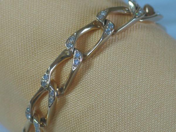 Diamantarmband 1.14 ct. mit 57 Diamanten, 585er Gelbgold, Länge 18,5 cm, Gewicht: 25,9g