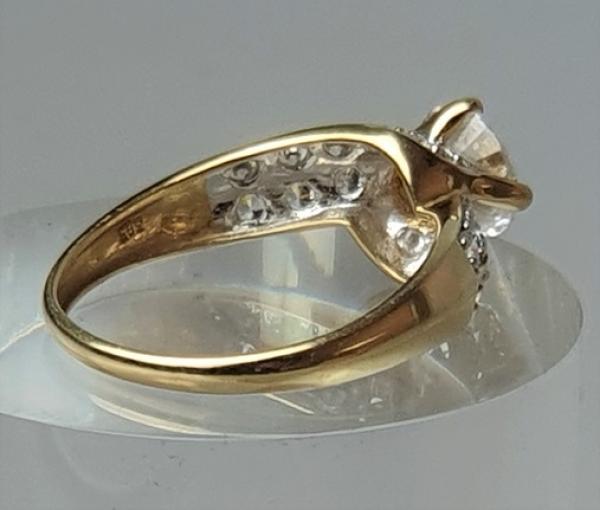 Schmuckstein Ring aus 585er Gold, Größe 66, Gewicht: 4,0g