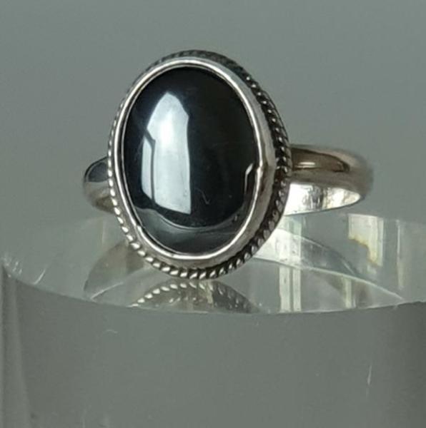 Hämatit Silberring aus 925er Sterlingsilber, Größe 66, Gewicht: 7,1g