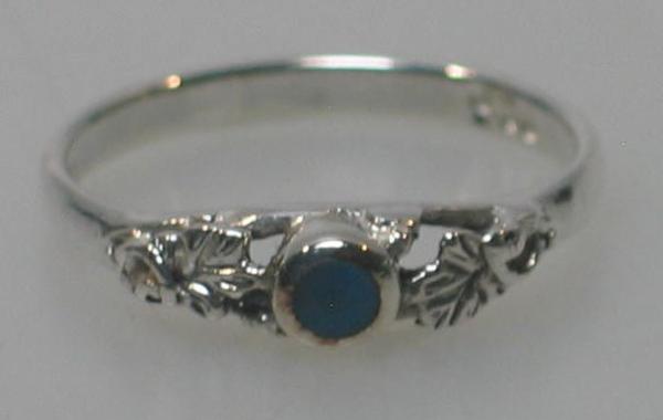 Ring aus 925er Sterlingsilber mit türkisem Schmuckstein, Größe 55, Gewicht. 2,0g