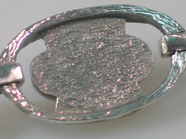 Antikschmuck Armband aus 835er Silber mit fünf Rosenspat/ Rhodochrosit Edelsteinen, Länge 18,4 cm, Gewicht: 57,8g