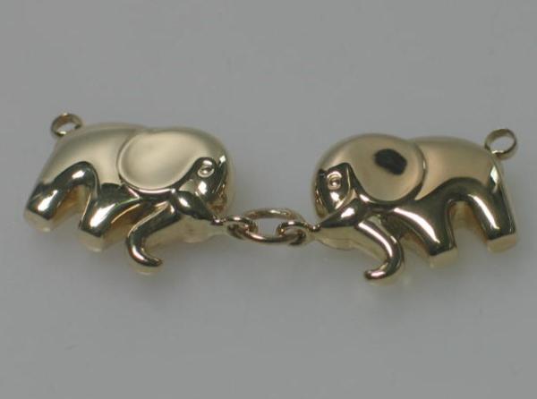 Anhänger "Elefantenpaar" aus 333er Gelbgold mit Diamanten Gewicht: 2,4g