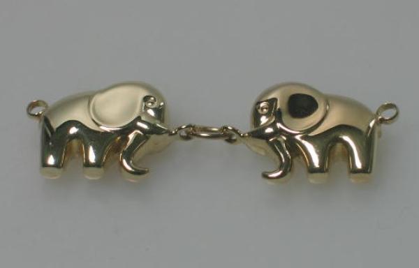 Anhänger "Elefantenpaar" aus 333er Gelbgold mit Diamanten Gewicht: 2,4g