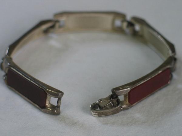 Armband aus 835er Silber mit Schmucksteinen, Länge 19 cm Gewicht: ca. 29,3 Gramm