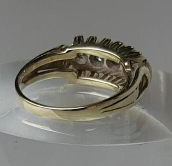 Antikschmuck Diamantring mit Altschliffdiamanten, 585er Gold, Größe 50, Gewicht: 4,0g