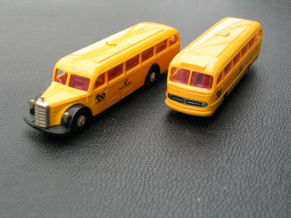 Brekina 2x Mercedes-Benz Postbus "100 Jahre Automobil" 1:87 H0