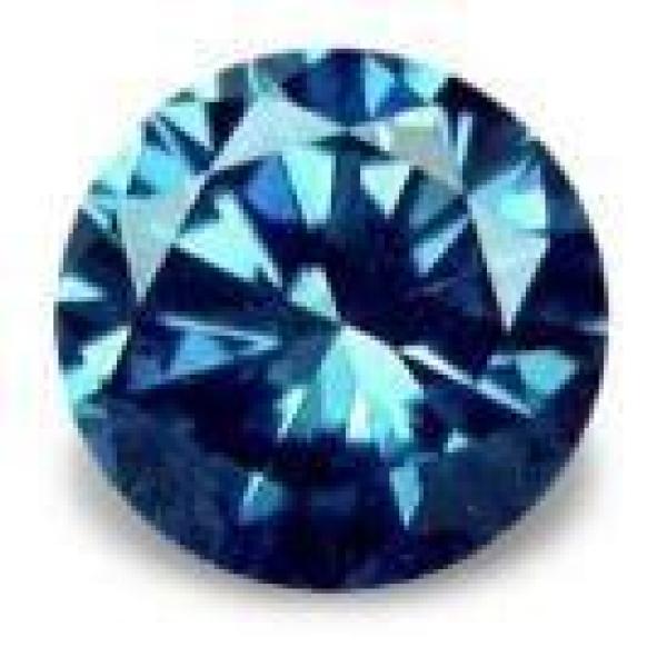 Blauer Diamant im Brillantschliff mit 1.00 ct, I2 mit kleinem Delgrey-Diamond Report