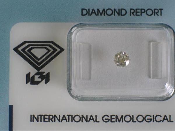 Diamant im Brillantschliff 0.30 ct / VVS2 / H / VG/ VG / G/ mit IGI Report