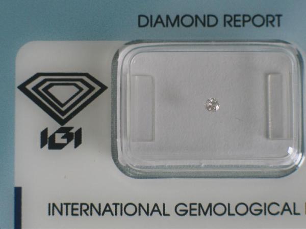 Diamant im Brillantschliff 0.05 ct / I2 / F / Fair / mit IGI Report