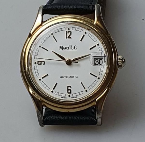 Marcello C Automatik Armbanduhr mit Glasboden und Lederband