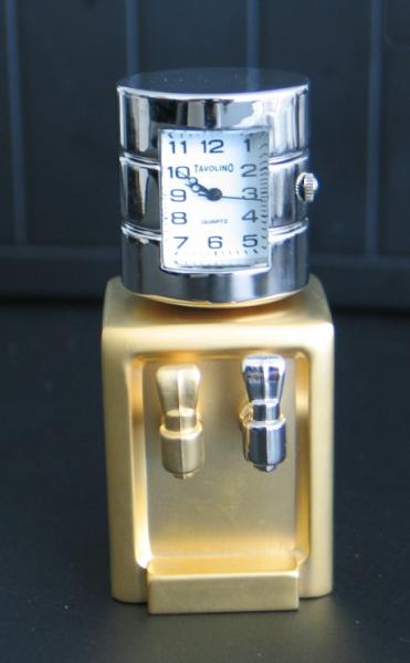 Tavolino Miniaturuhr - Wasserspender- -gold/silber- -Größe 7,5 cm