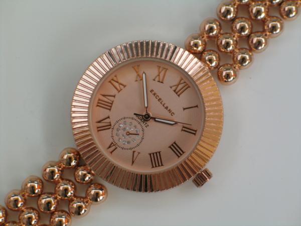 Excellanc Damenuhr mit Metallarmband, rosegoldfarben