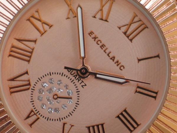 Excellanc Damenuhr mit Metallarmband, rosegoldfarben