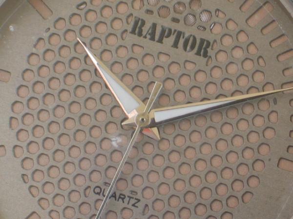 Raptor Herrenuhr mit Metallarmband, massiv, schwer, Modell: mattiert