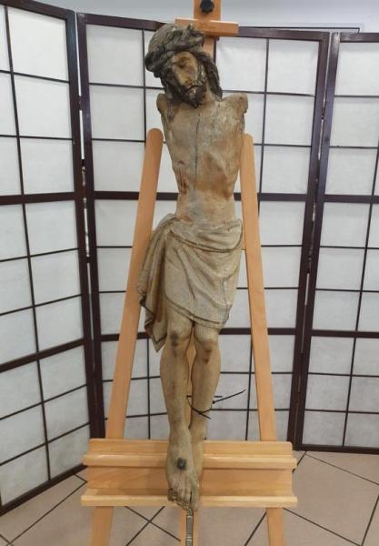 Holzskulptur "Jesus Christus" 18. Jh. Große Holzbildhauerei