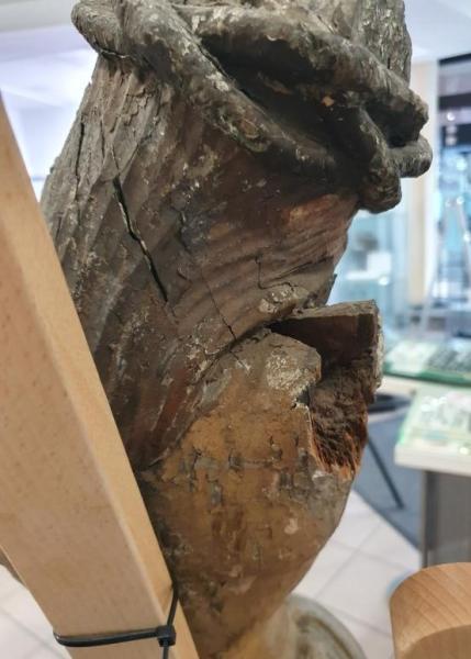 Holzskulptur "Jesus Christus" 18. Jh. Große Holzbildhauerei