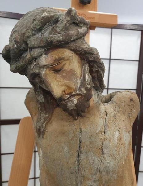 Holzskulptur "Jesus Christus" 18. Jh. Große Holzbildhauerei