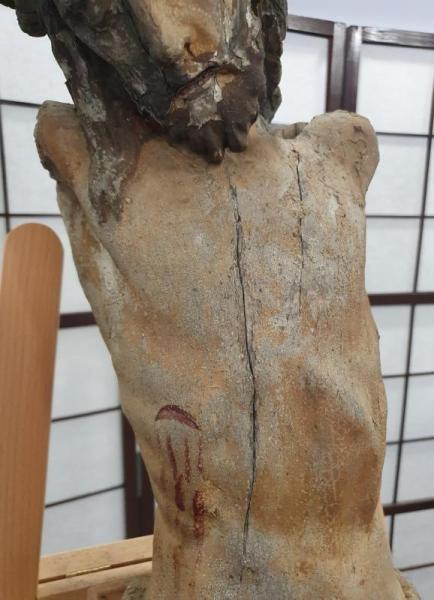 Holzskulptur "Jesus Christus" 18. Jh. Große Holzbildhauerei