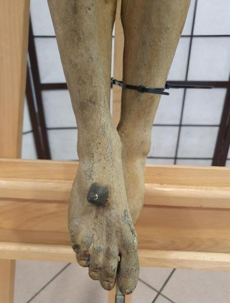 Holzskulptur "Jesus Christus" 18. Jh. Große Holzbildhauerei