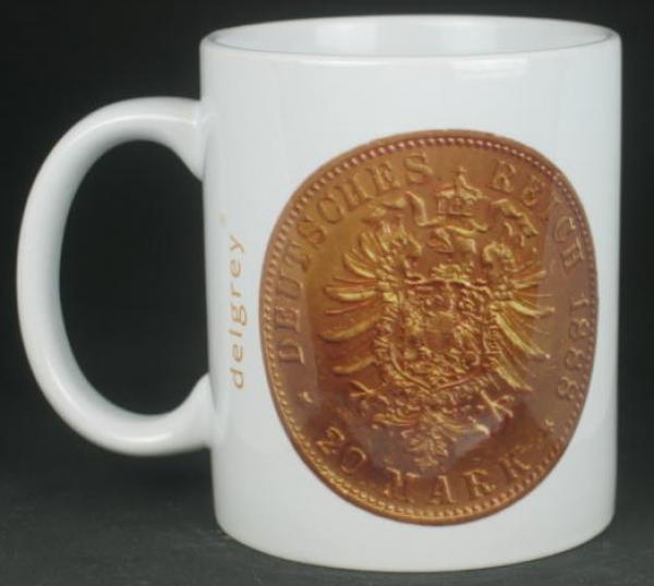 "Friedrich II" Kaffeebecher delgrey, 11 fl oz. Keramik weiß
