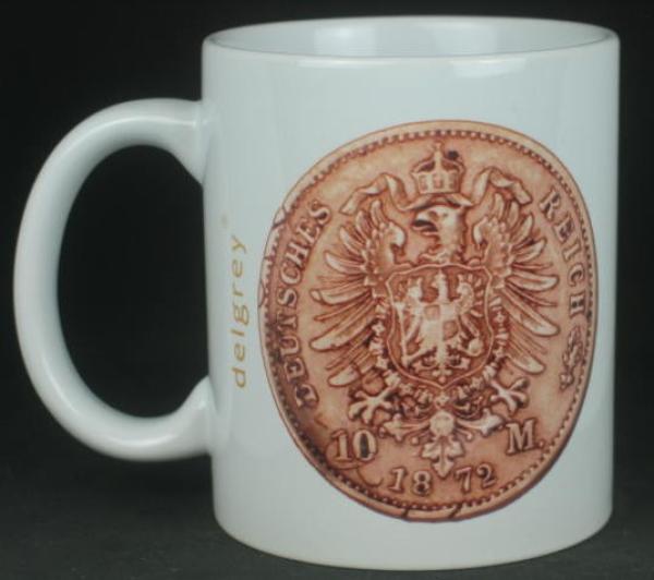 "Ludwig II" Kaffeebecher delgrey, 11 fl oz. Keramik weiß, Mod. 1