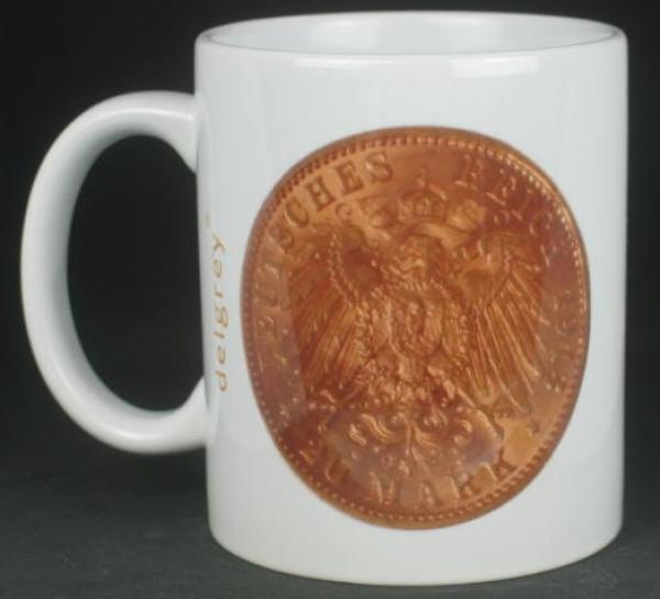 "Hansestadt Hamburg" Kaffeebecher delgrey, 11 fl oz. Keramik weiß