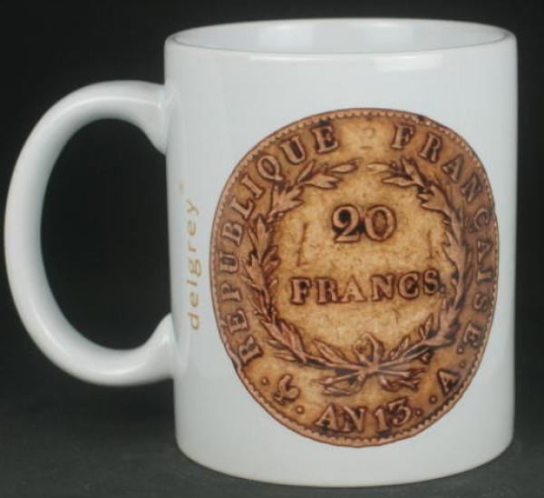 "Napoleon Bonaparte" Kaffeebecher delgrey, 11 fl oz. Keramik weiß