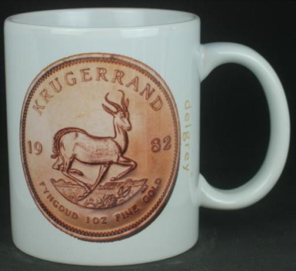 "Krügerrand" Kaffeebecher delgrey, 11 fl oz. Keramik weiß - Mod. 2