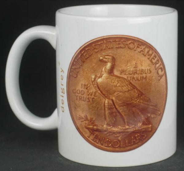 "Indian Head" Kaffeebecher delgrey, 11 fl oz. Keramik weiß - Mod. 2