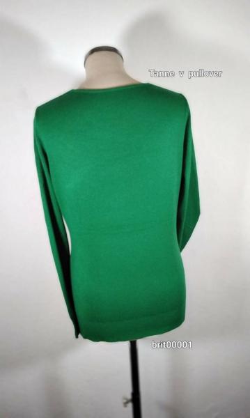 delgrey Fashion Basic Pullover, V-Ausschnitt, Größe 36-38, Farbe: Tanne