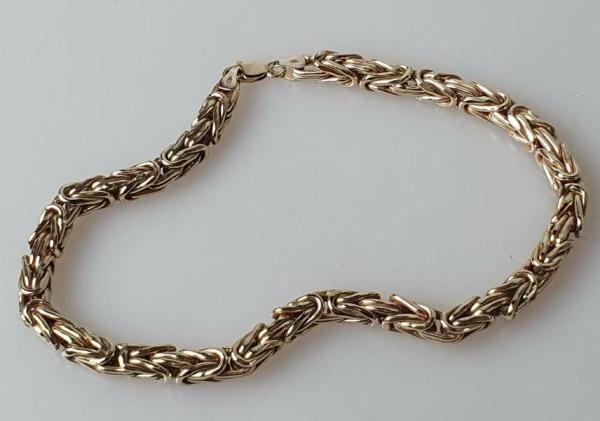 Königskettenarmband aus 585er Gold, Länge 23,5 cm, Gewicht: 26,0g