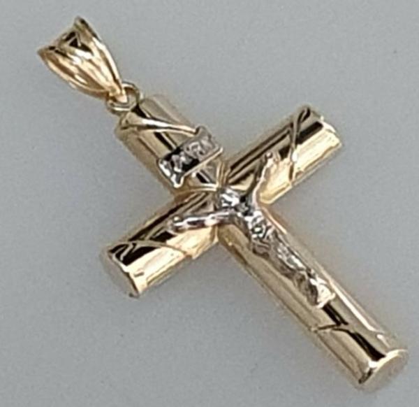 Anhänger "Jesus am Kreuz" aus 585er Gelbgold, Gewicht: 1,5g