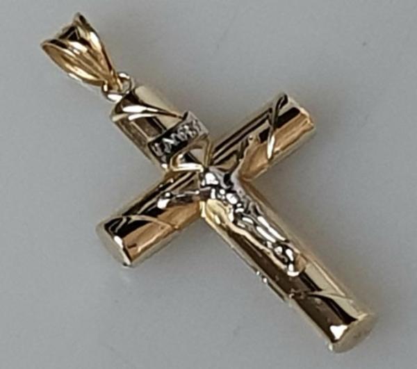 Anhänger "Jesus am Kreuz" aus 585er Gelbgold, Gewicht: 1,5g