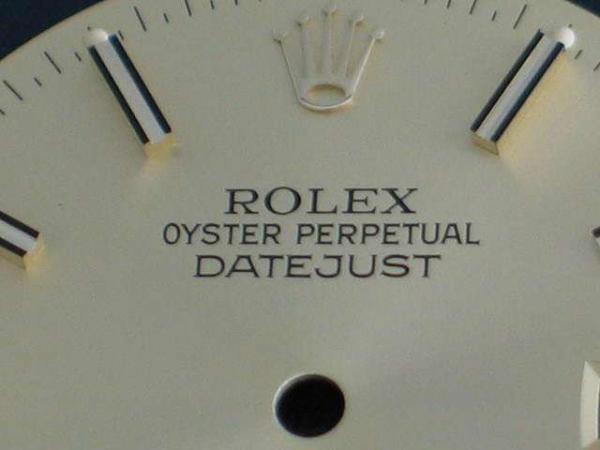 Original goldfarbenes Zifferblatt für Rolex Herren Datejust 36 mm in Alubox