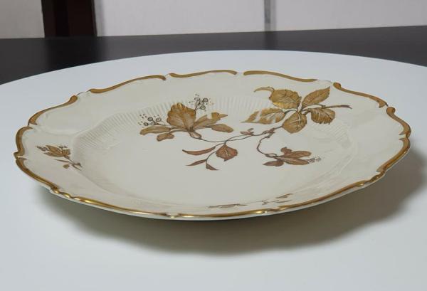 Vintage: Einzelgedeck Schirnding Kaffeetasse, Unterteller, Kuchenteller Goldapplikationen