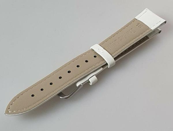 Leder Uhrenband weiss, Stegbreite: 12 mm