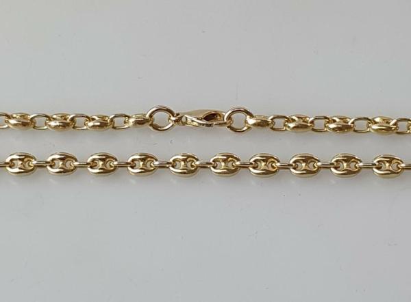 Bohnenkette aus 750er Gelbgold, Länge 57,5 cm, Gewicht: 50,3g