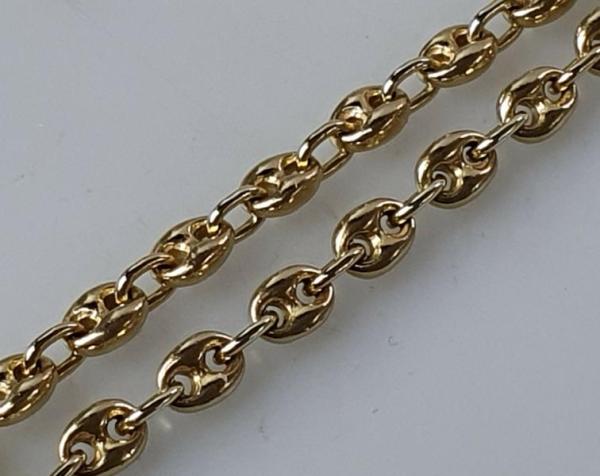 Bohnenkette aus 750er Gelbgold, Länge 57,5 cm, Gewicht: 50,3g
