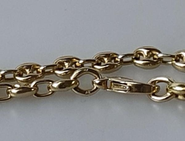Bohnenkette aus 750er Gelbgold, Länge 57,5 cm, Gewicht: 50,3g