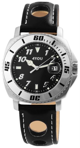 4You Herrenuhr mit Kunstlederband