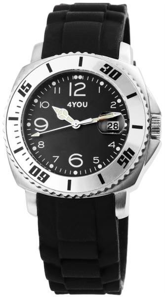 4You Unisexuhr mit Silikonarmband