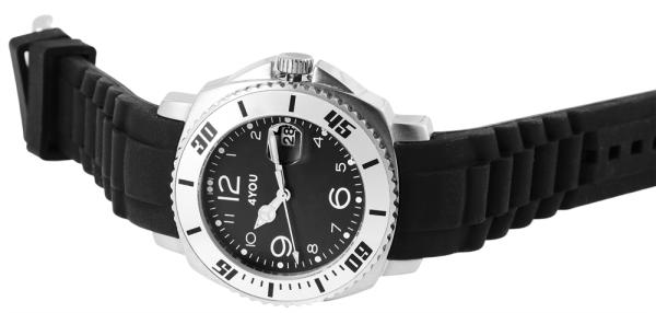 4You Unisexuhr mit Silikonarmband