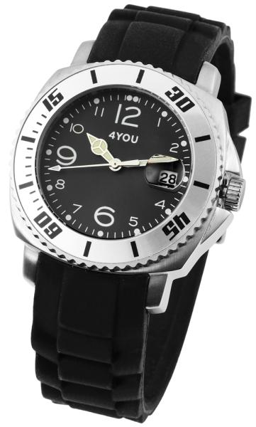 4You Unisexuhr mit Silikonarmband