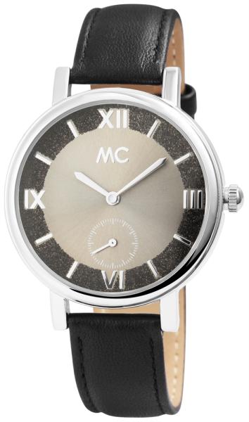 MC Damenuhr mit schwarzem Lederband