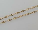 Feine Doppelanker Halskette aus 375er Gold, Länge 51,5 cm, Gewicht: 0,9g